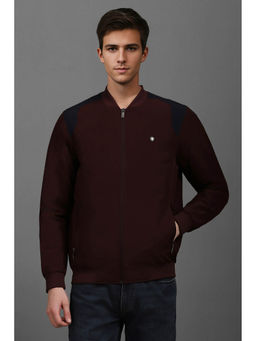 Louis Philippe - Men Casual Maroon Colorblock Jackets