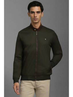 Louis Philippe - Men Casual Olive Solid Jackets