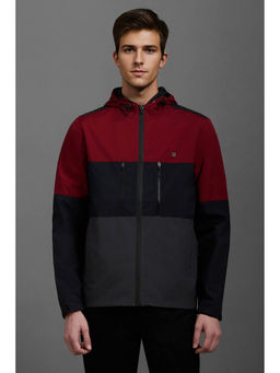 Louis Philippe - Men Casual Maroon Colorblock Jackets