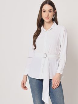 Trend Arrest - White Shirt With Belt Detail (Set of 2)