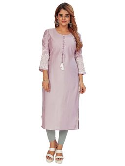 Amchoor - Women Purple Embroidered Kurta