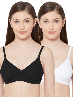 Juliet - Womens Soft Padded Non Wired Bra Combo 1030 Black White