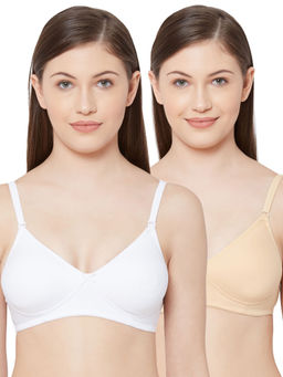 Juliet - Womens Soft Padded Non Wired Bra Combo 1030 White Skin