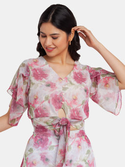 Zink London - Womens Off White Floral Top