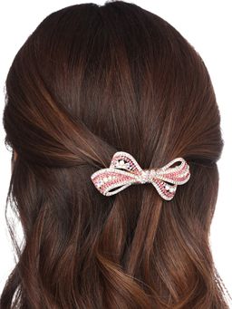 Yellow Chimes - Pink Crystal Hairclips French Barrette