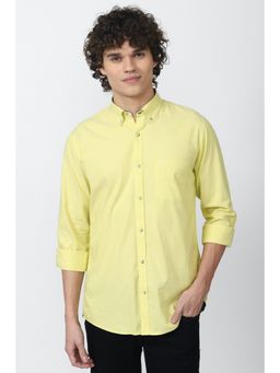 Peter England - Men Yellow Slim Fit Casual Shirt