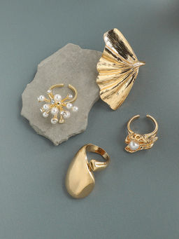 Sohi - Women Gilded Duo Statement Rings