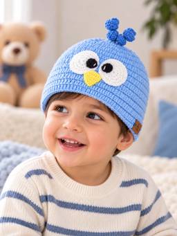 FUNKRAFTS - Blue Woven Comfortable Fit Beanie Cap
