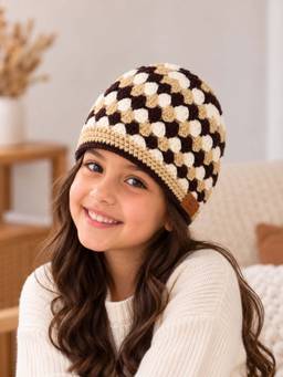 FUNKRAFTS - Brown Woven Comfortable Fit Beanie Cap