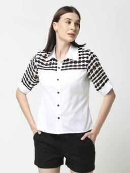 Neha Gursahani - Woven Warp and Weft White shirt