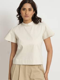 LOMA - Cream The Frill Sleeve Solid Top