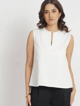 LOMA - White Cotton Relaxed Top