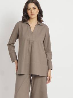 LOMA - The Taupe Tunic Solid Top