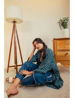 Kaira By Nikita - Coral Green Printed Shrug