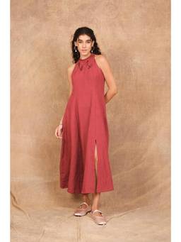 THE RIGHT CUT - Red Earthy Persian Midi Dress