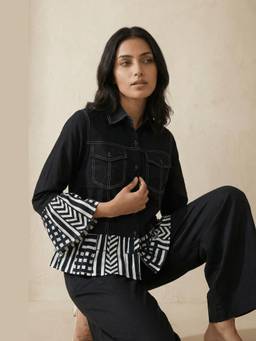 Western Era - Black Stripe Panel Stitch Shirt