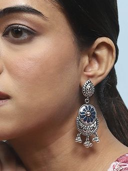 Biba - Navy Blue Alloy Drop and Dangler Earrings