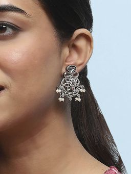 Biba - White Brass Drop and Dangler Earrings