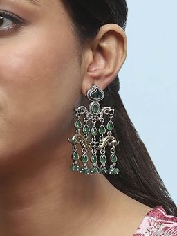 Biba - Green Brass Drop and Dangler Earrings
