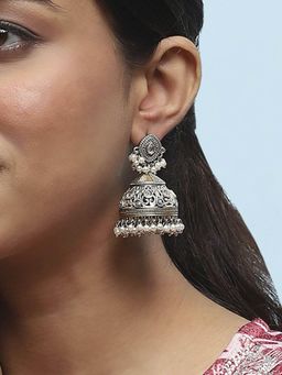 Biba - Oxid Gold Brass Jhumka Earrings