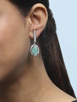 Biba - Mint Green Brass Drop Earrings