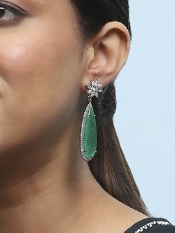 Biba - Green Brass Drop and Dangler Earrings
