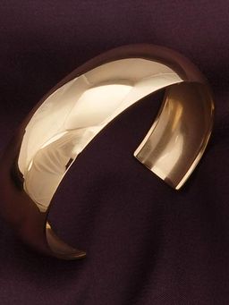 Palmonas - Waterproof and Anti-Tarnish Open-Cuff Plain Thin Gold Bracelet for Womens
