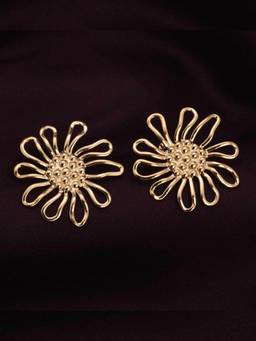 Palmonas - Waterproof and Anti-Tarnish Golden Sunflower Stud Earrings for Womens