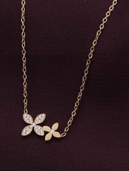 Palmonas - Waterproof and Anti Tarnish Shinning Four Petals Flower Necklace for Womens