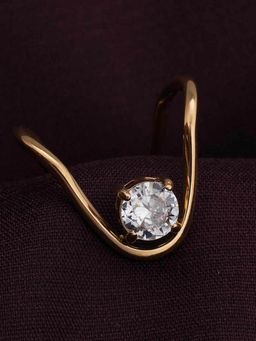 Palmonas - Womens Waterproof and Anti Tarnish Trendy Curve Diamond Ring