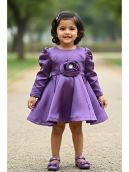Lagorii - Elegant Purple Party Frock With Hairband