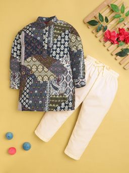Jeetethnics - Boys Multi-Color Floral Printed Kurta With Pyjama