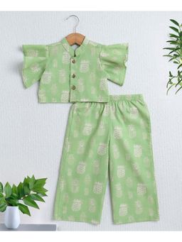 The Magic Wand - Green Cotton Pineapple Printed Co-Ord Set