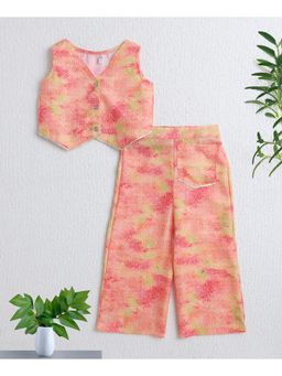 The Magic Wand - Peach Sleeveless Digital Printed Co-Ord Set