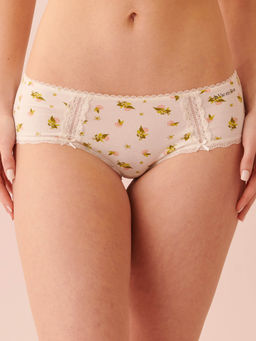 La Vie En Rose - Cotton and Lace Detail Hiphugger Panty
