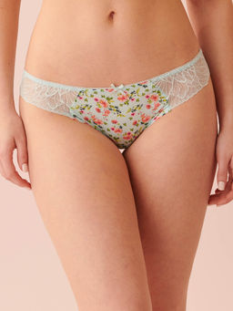 La Vie En Rose - Microfiber and Lace Bikini Panty