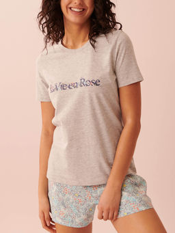 La Vie En Rose - Cotton T-Shirt and Shorts (Set of 2)