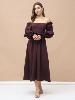 KELIN - Euphoria Lycra Poplin Purple Party Wear Dress