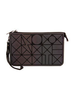 Baomi - GEOMETRIC Purple Color PU Material Soft Medium Size Handbag - 105003301411