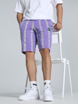 Puma - Super Aop Mens Purple Knitted Shorts