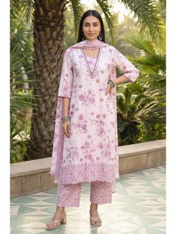 Aurelia - Women's Floral White Kurta with Pant & Dupatta