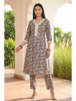 Aurelia - Women's Floral Black Co-Ord Set