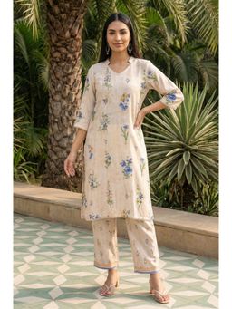 Aurelia - Women's Floral Beige Co-Ord Set