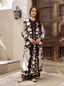 Autumnlane - Women's Floral Black Co-Ord Set