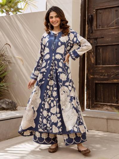 Women's Floral Blue Co-Ord Set