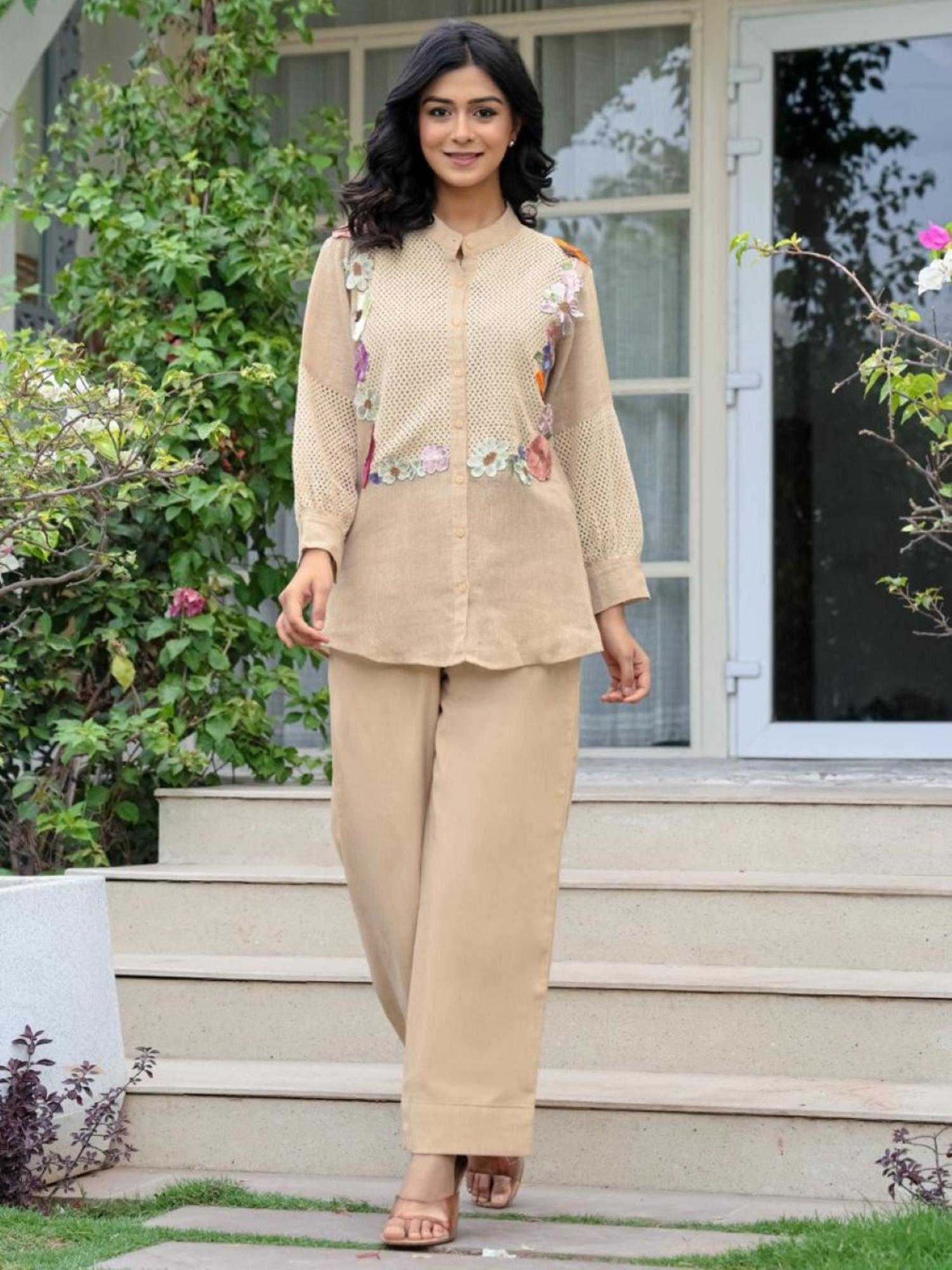 autumnlane Women's Floral Beige Co-Ord Set-picture-23