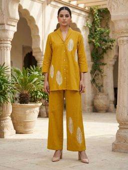 Autumnlane - Women's Embroidered Yellow Co-Ord Set