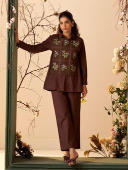 Autumnlane - Women's Floral Brown Co-Ord Set