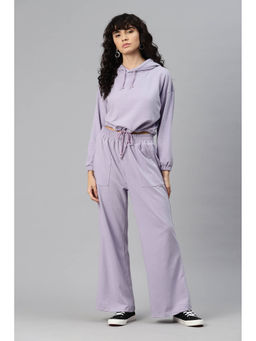 Laabha - Women Lavender Solid Regular Tracksuits (Set of 2)