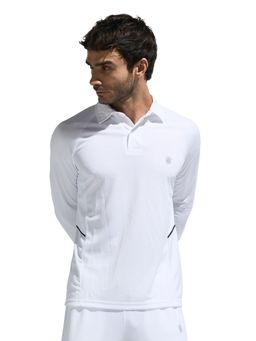 DOMIN8 - Men White Polyester Solid Regular Fit Polo T-Shirt